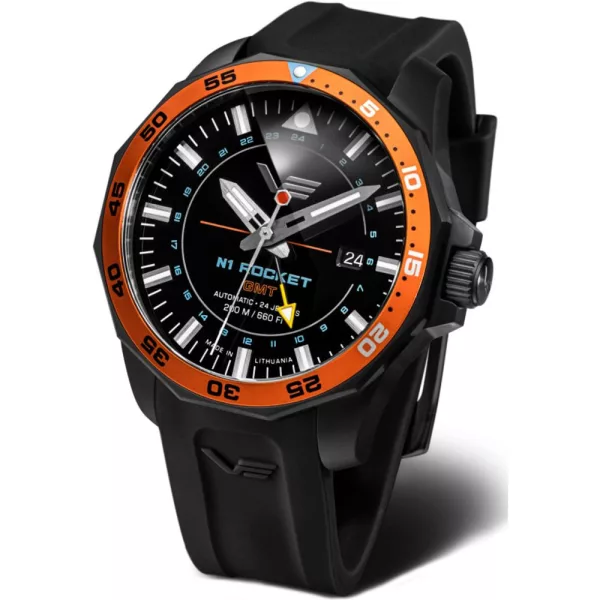 Vostok Europe N1 Rocket GMT montre pour hommes NH34A-225C714-SBLK