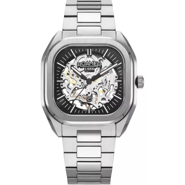 Roamer Mechano montre homme coffret 985986 41 85 20, bracelet en acier inoxydable argenté