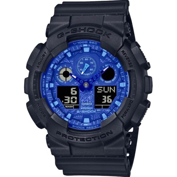 Casio G-Shock Blue Paisley Special Edition montre pour hommes GA-100BP-1AER