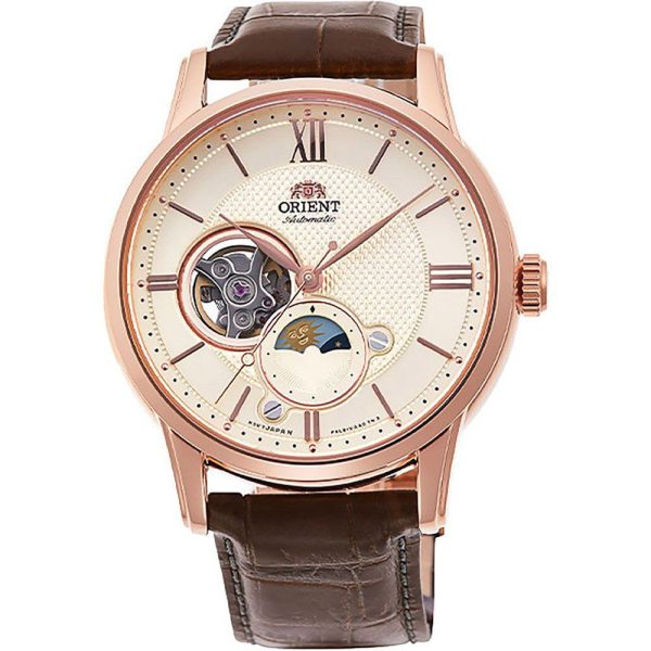 Orient Sun and Moon Open Heart montre pour hommes RA-AS0009S10B