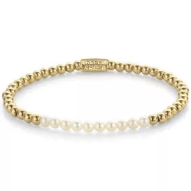   Rebel & Rose Pearl Gem meets Yellowgold femelle bracelet XS RR-40127-G-XS