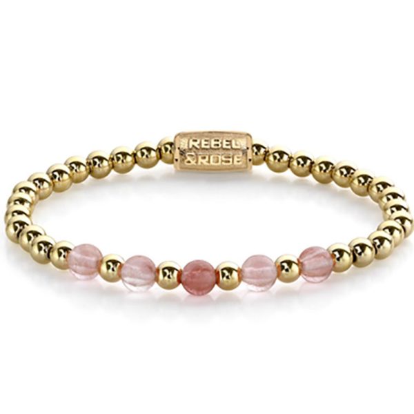Rebel & Rose Yellow Gold meets Cherry Rose femelle bracelet S RR-60081-G-S