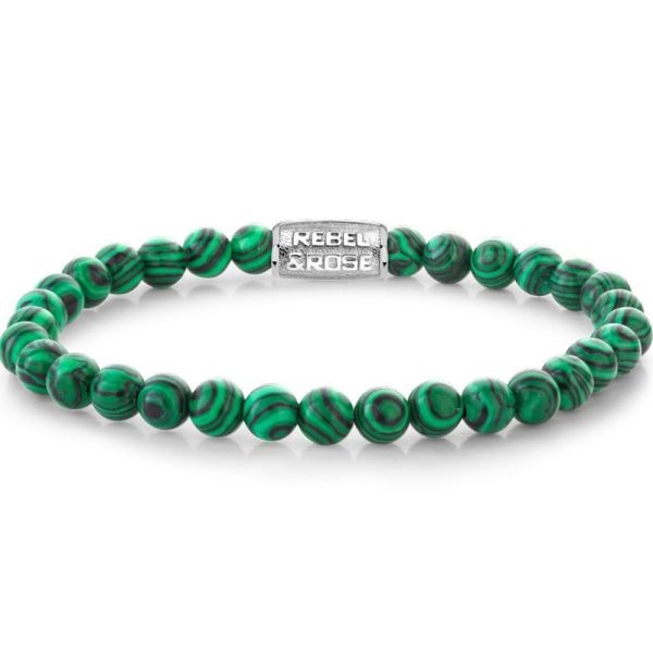 Rebel & Rose Malachite Green homme bracelet M RR-60113-S-M