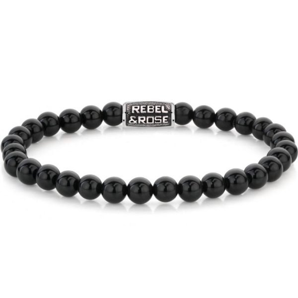 Rebel & Rose Black Velvet Vintage homme bracelet L RR-60121-V-L