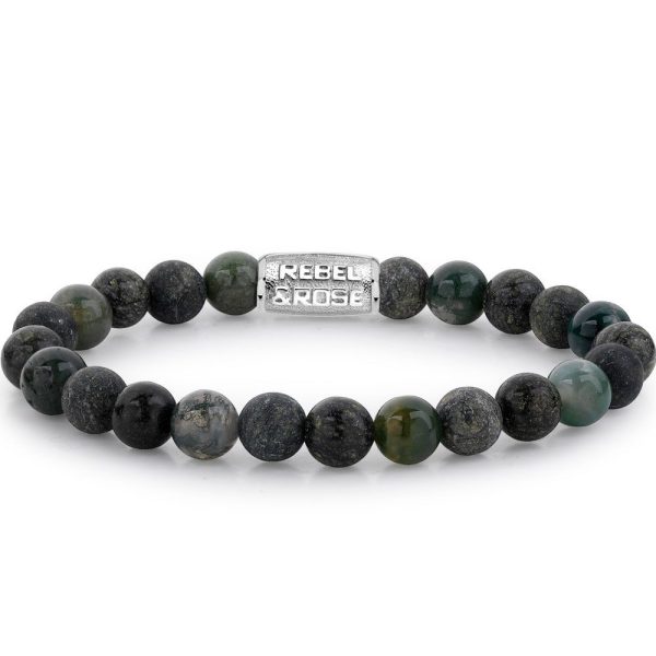 Rebel & Rose Green Rocks homme bracelet M RR-80044-S-M