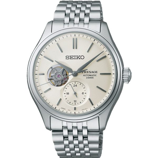 Seiko Presage Classic Shiro-iro Open heart montre pour hommes SPB469J1
