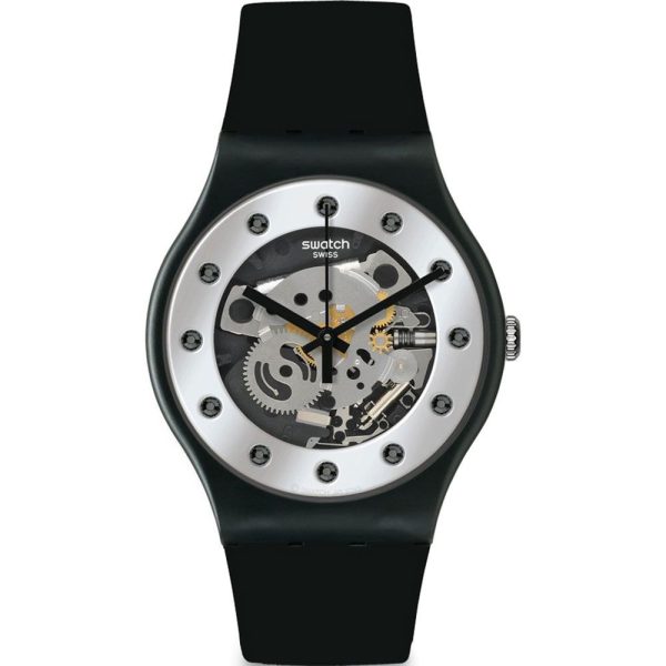 Swatch Sparkling Circle Silver Glam unisex montre SUOZ147